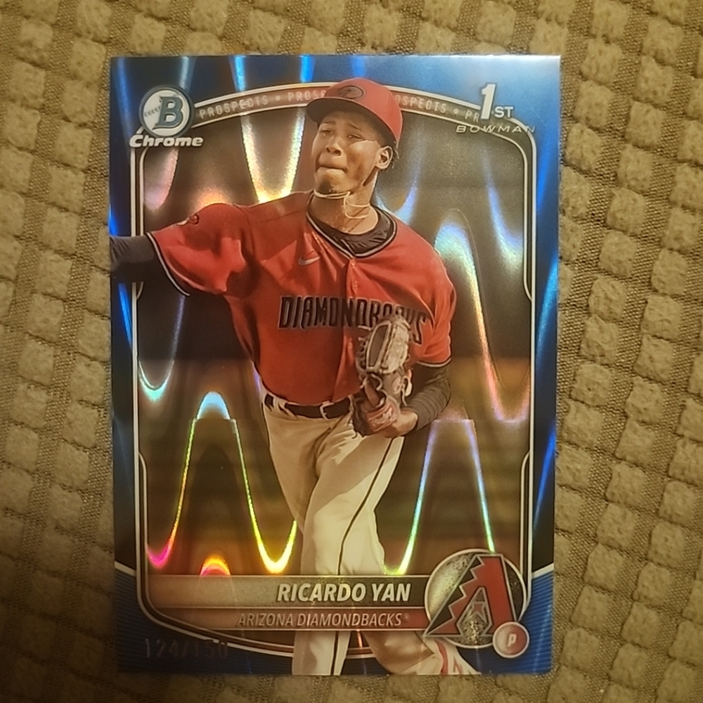 Ricardo Yan 2025 Bowman Chrome Blue Raywave Refractor /150 Diamondbacks